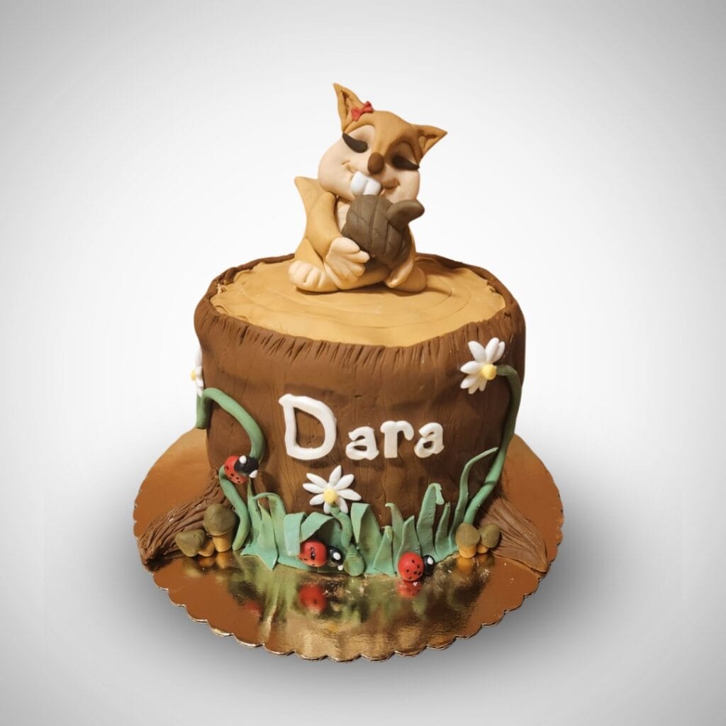 Squirrel Acorn Themed Cake