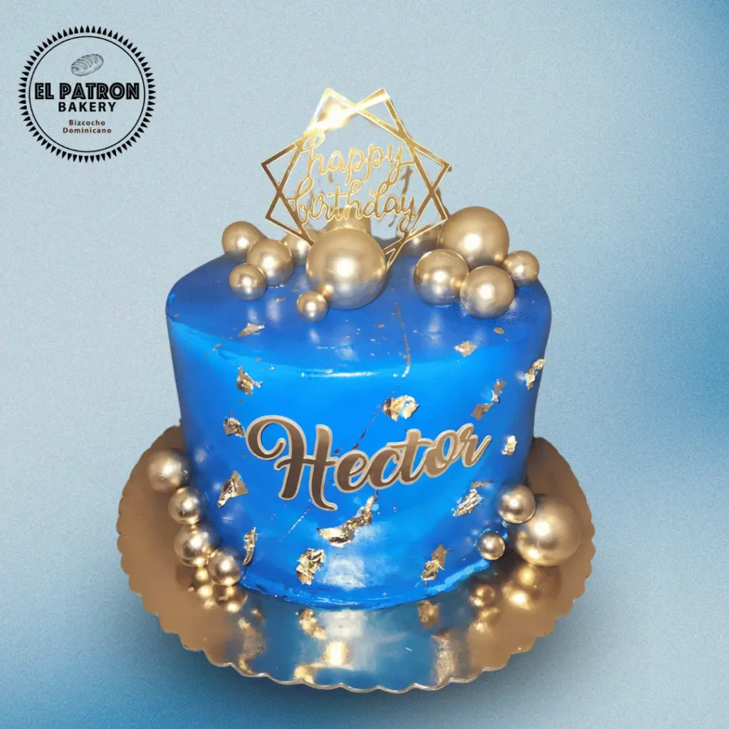Blue & Gold custom cake